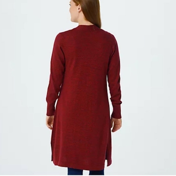 NEW Denim & Co. Marled Long-Line Open Front Cardigan Size 5X Long Sleeve Duster - Picture 5 of 13